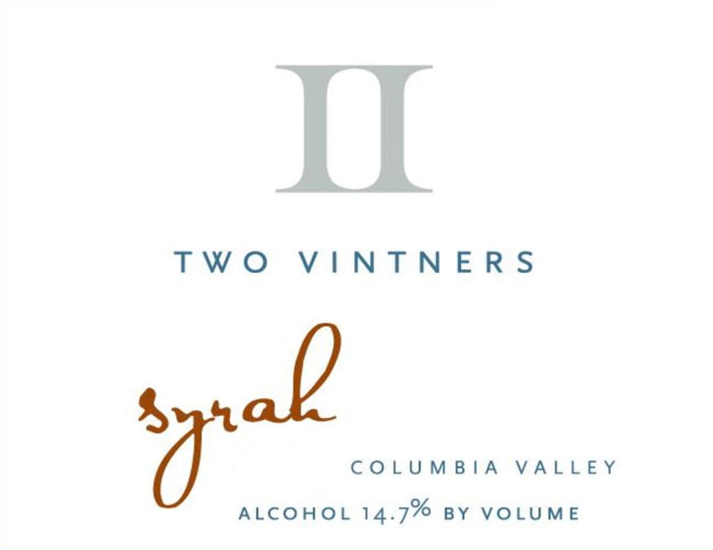 Two Vintners Syrah 2015 Front Label