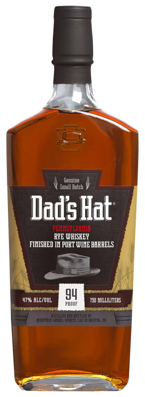 Dad's Hat Port Barrel Finish Rye Whiskey Front Bottle Shot