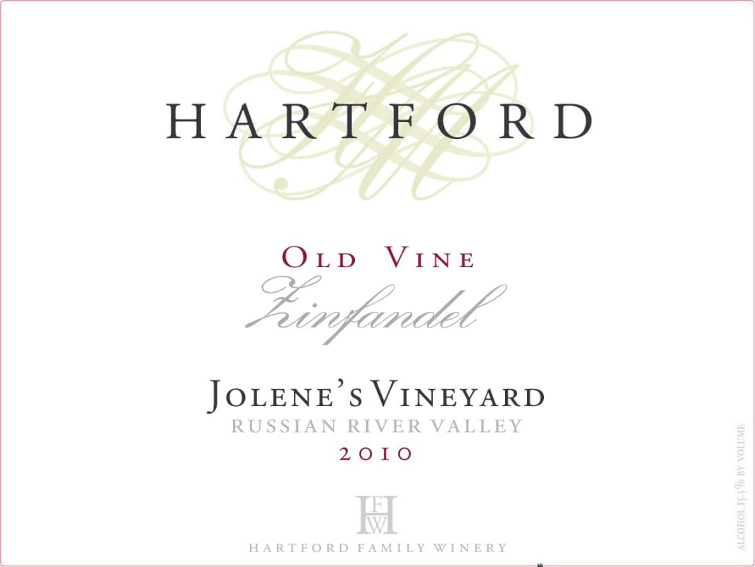 Hartford Jolene's Vineyard Zinfandel 2010 Front Label