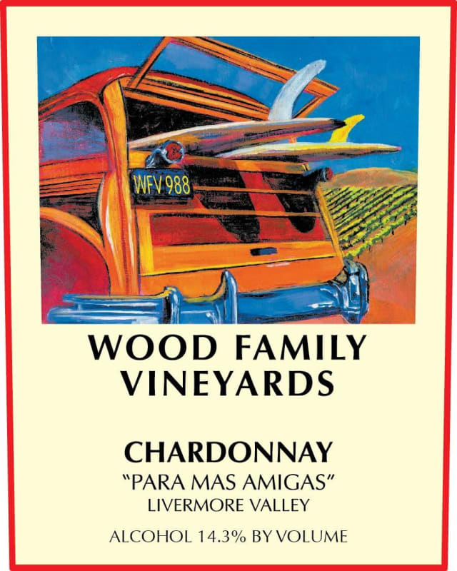Wood Family Vineyards Para Mas Amigas Chardonnay 2014 Front Label