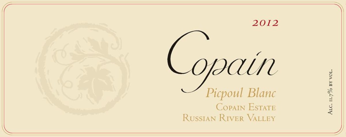 Copain Picpoul Blanc 2012 Front Label