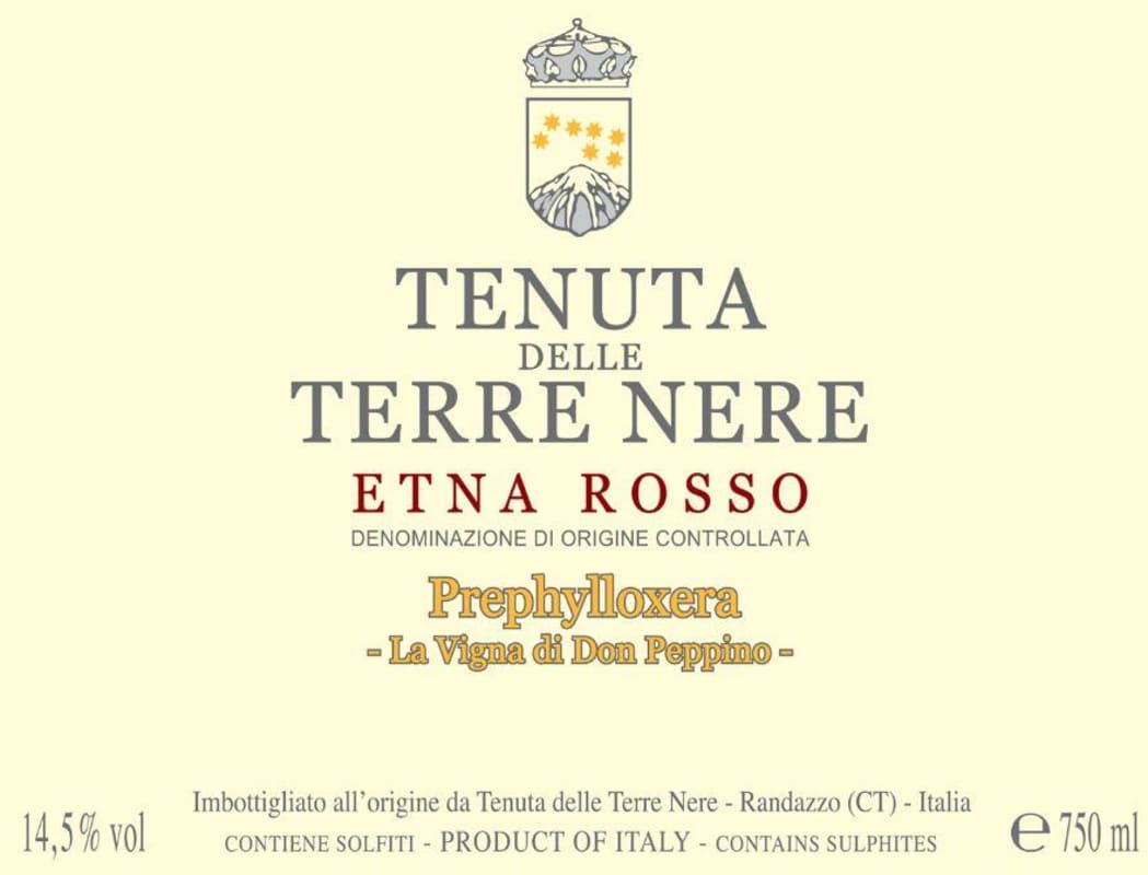 Tenuta delle Terre Nere Etna Prephylloxera La Vigna di Don Peppino Rosso 2016 Front Label