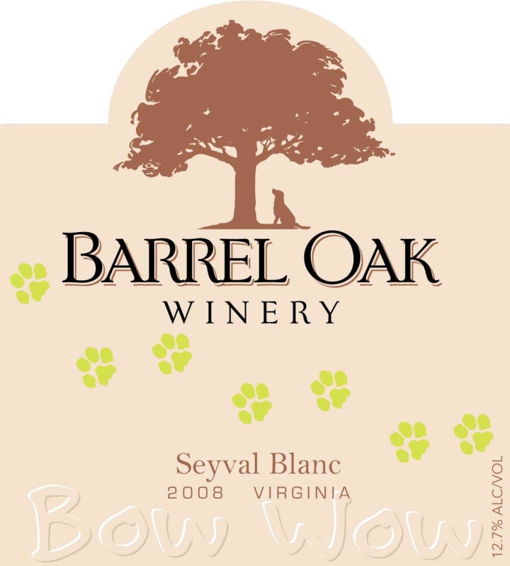 Barrel Oak Winery Seyval Blanc 2008 Front Label