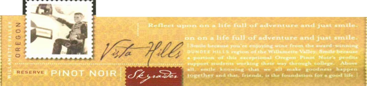 Vista Hills Skyraider Reserve Pinot Noir 2009 Front Label