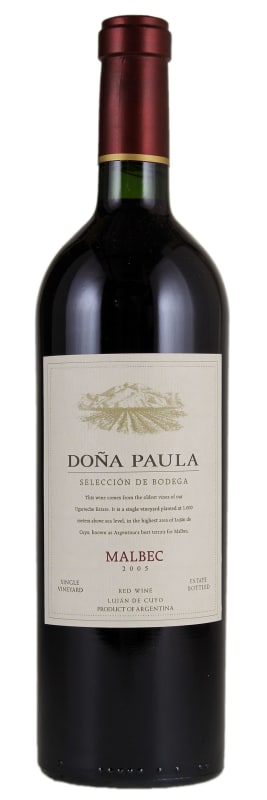 Dona Paula Seleccion de Bodega Malbec 2005 Front Bottle Shot