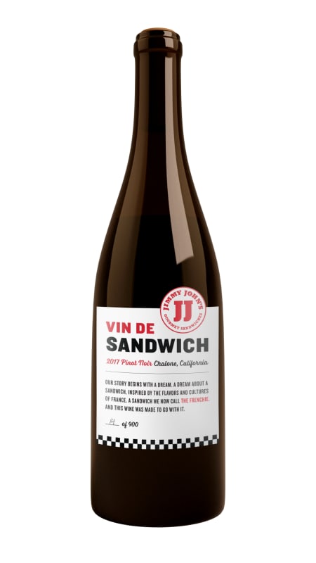 Jimmy John's Vin De Sandwich Pinot Noir 2017 Front Bottle Shot