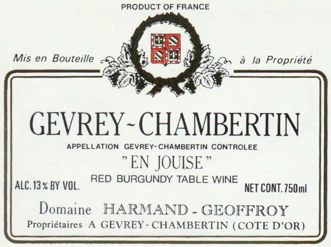 Domaine Harmand-Geoffroy Gevrey-Chambertin En Jouise 2014 Front Label