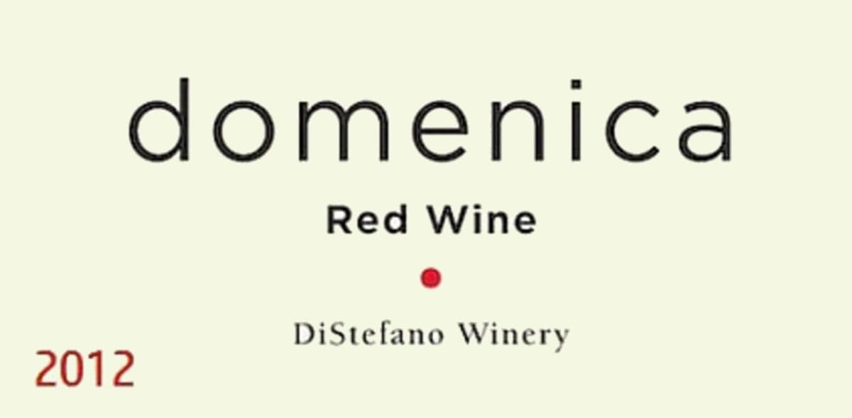 DiStefano Winery Domenica 2012 Front Label