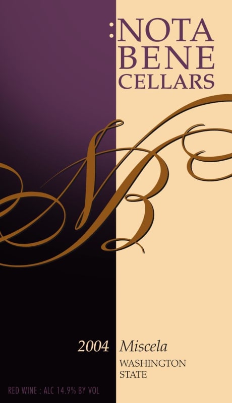 Nota Bene Cellars Miscela Proprietary 2004 Front Label