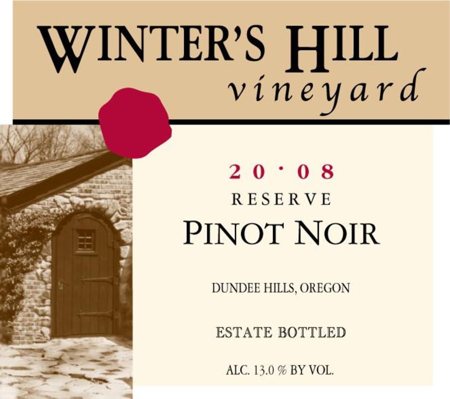 Winter's Hill Vineyard Estate Reserve Pinot Noir 2008 Front Label