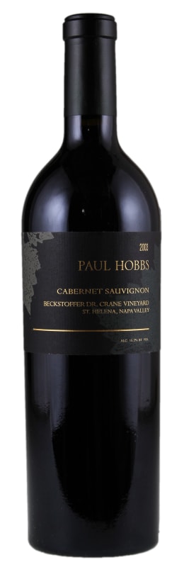 Paul Hobbs Beckstoffer Dr. Crane Vineyard Cabernet Sauvignon (torn label) 2003 Front Bottle Shot
