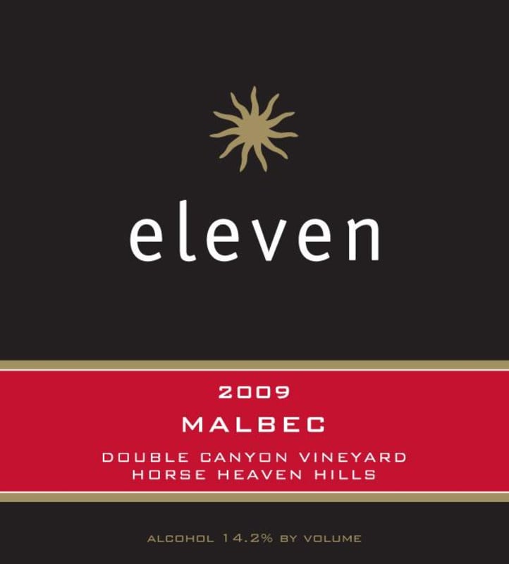 Eleven Winery Double Canyon Vineyard Malbec 2009 Front Label