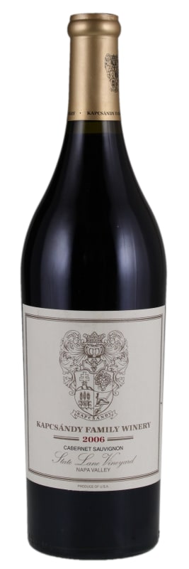 Kapcsandy Family Winery State Lane Cabernet Sauvignon (scuffed label - 1.5 Liter Magnum) 2006 Front Bottle Shot