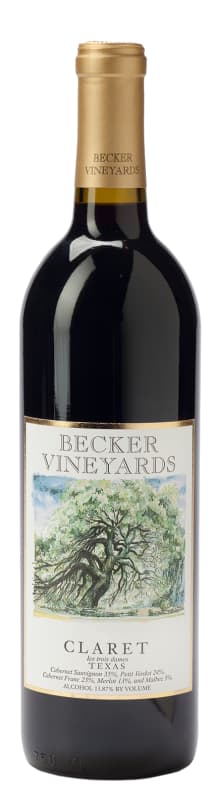 Becker Vineyards Claret 2017 Front Bottle Shot