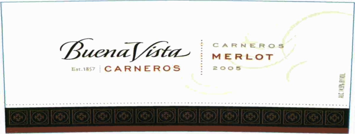 Buena Vista Merlot 2005 Front Label