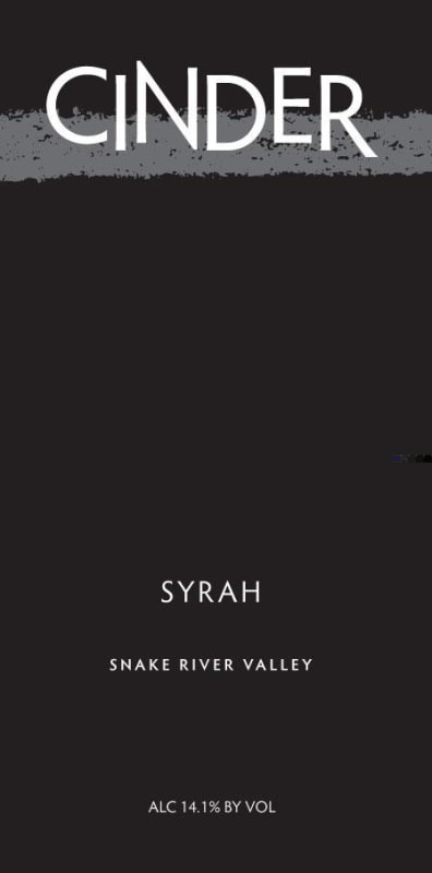Cinder Wines Syrah 2019 Front Label