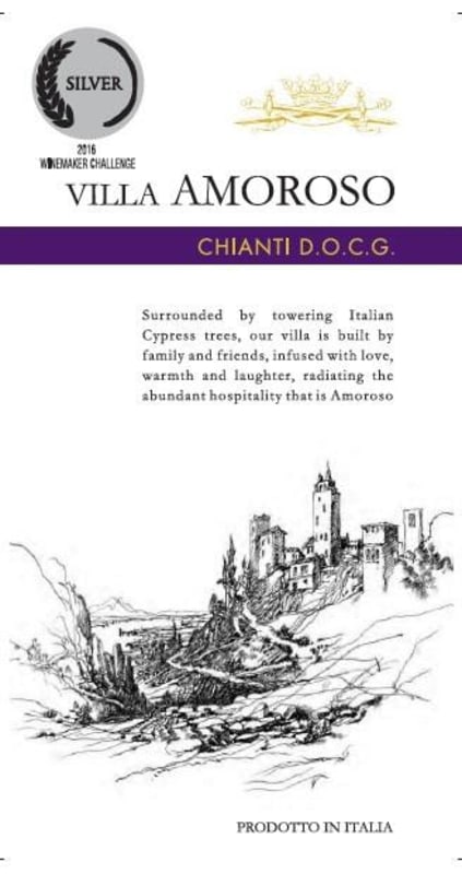 Villa Amoroso Chianti 2016 Front Label