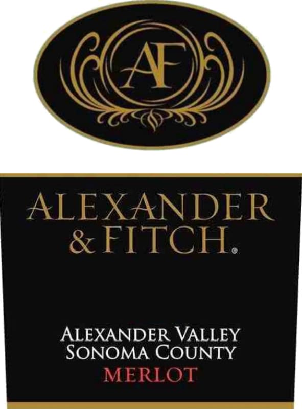 Alexander & Fitch Alexander Valley Merlot 2013 Front Label