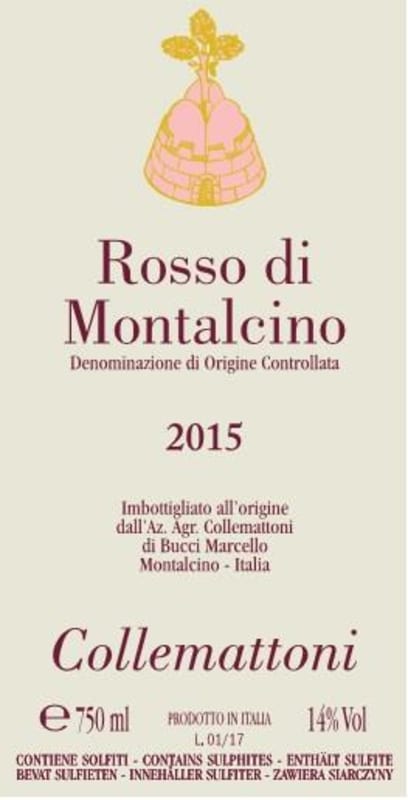 Collemattoni Rosso di Montalcino 2015 Front Label