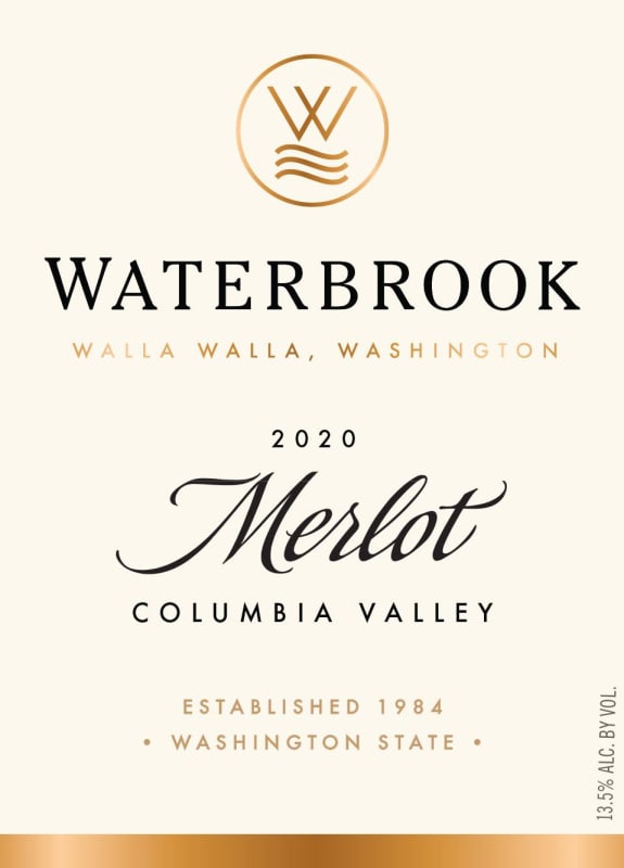 Waterbrook Merlot 2020 Front Label