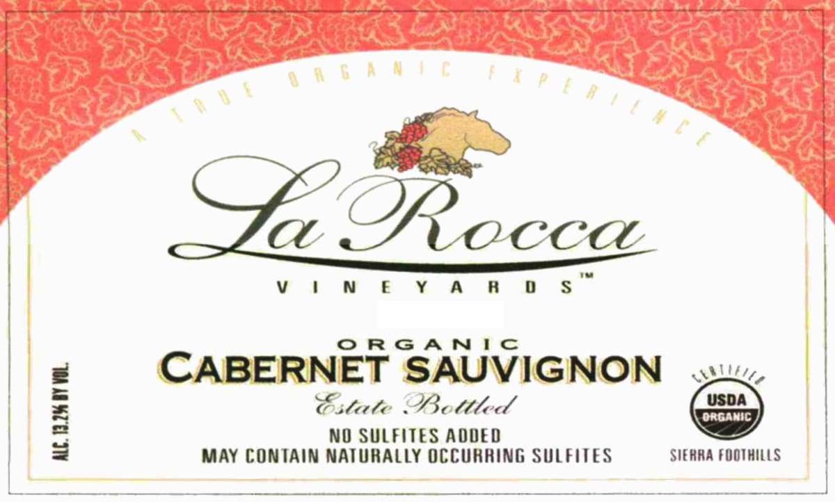 La Rocca Vineyards Organic Cabernet Sauvignon 2010 Front Label