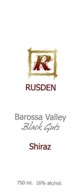 Rusden Black Guts Shiraz 2002 Front Label