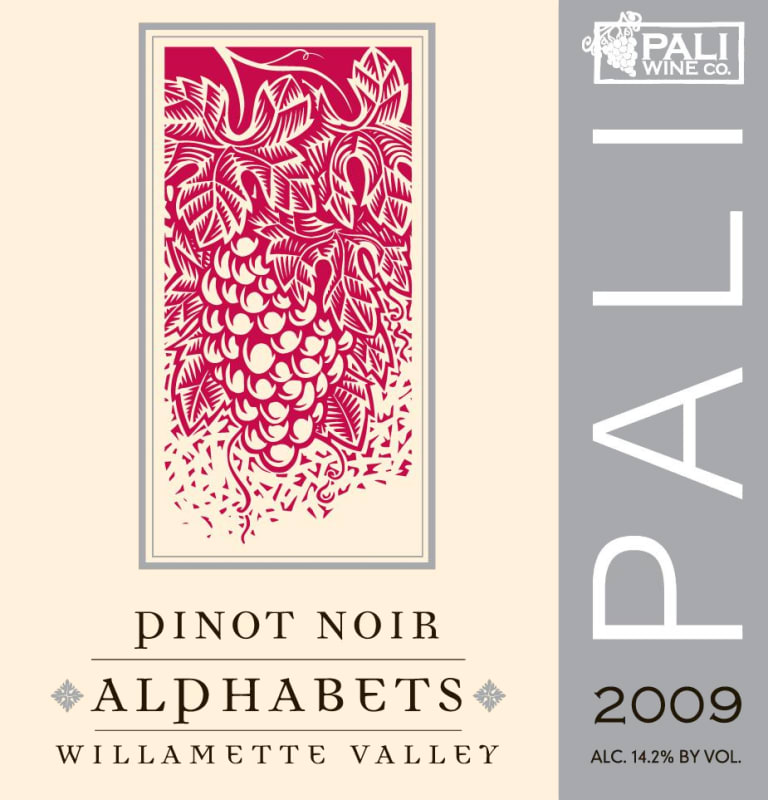 Pali Wine Co Alphabets Pinot Noir 2009 Front Label