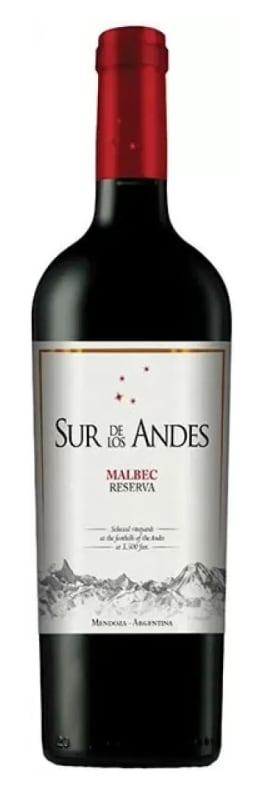 Sur de los Andes Reserva Malbec 2023 Front Bottle Shot