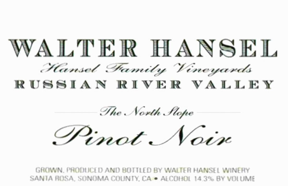 Walter Hansel North Slope Pinot Noir 2008 Front Label