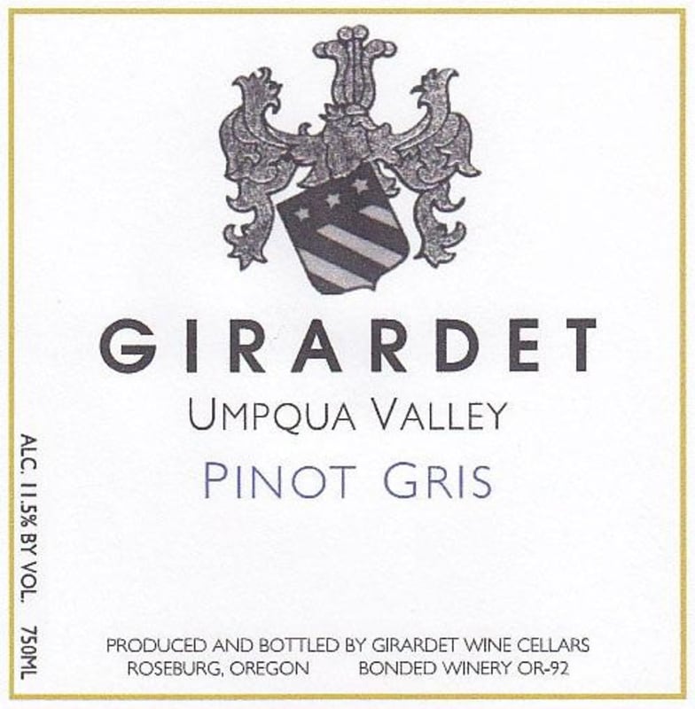 Girardet Pinot Gris 2015 Front Label