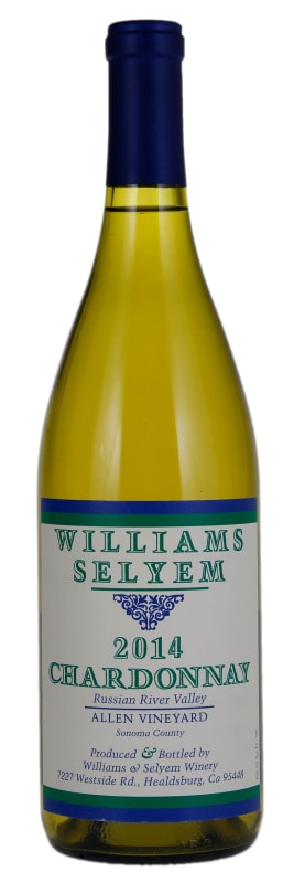 Williams Selyem Allen Vineyard Chardonnay 2014 Front Bottle Shot
