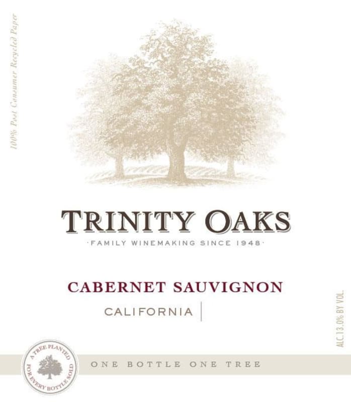 Trinity Oaks Cabernet Sauvignon 2018 Front Label