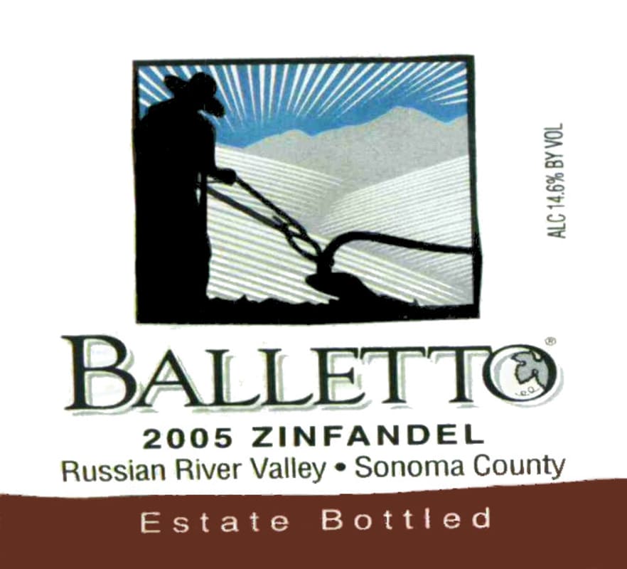 Balletto Winery Zinfandel 2005 Front Label