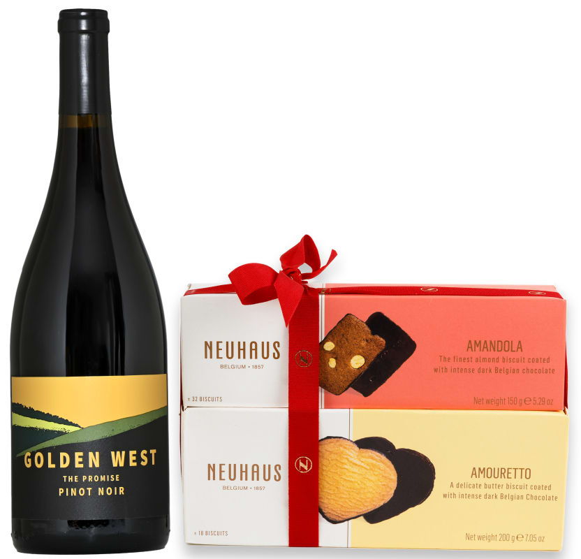 90 Point Pinot Noir & Neuhaus Chocolate Biscuit Assortment Gift Product Image