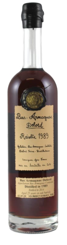 Delord Armagnac 1989 Front Bottle Shot