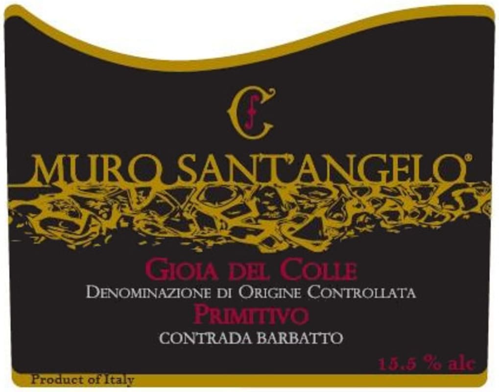 Chiaromonte Muro Sant'Angelo Primitivo 2013 Front Label