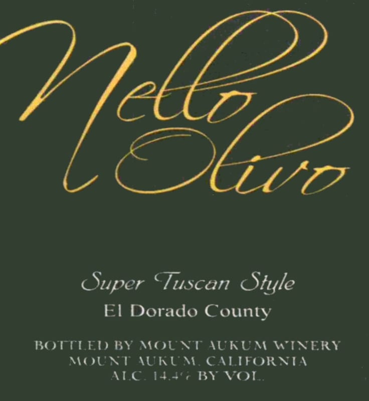 Nello Olivo Super Tuscan Style Red 2007 Front Label