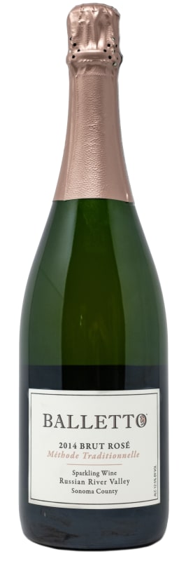 Balletto Winery Brut Rose 2014 Front Bottle Shot