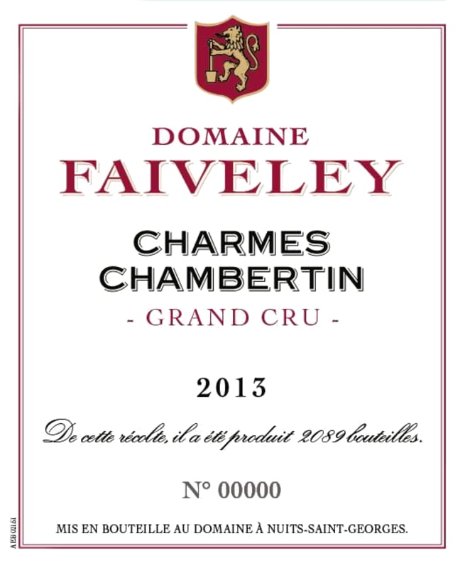 Faiveley Charmes-Chambertin Grand Cru 2013 Front Label