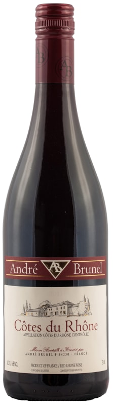 Andre Brunel Cotes du Rhone 2015 Front Bottle Shot