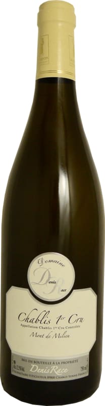 Domaine Denis Race Chablis Mont du Milieu Premier Cru 2017 Front Bottle Shot