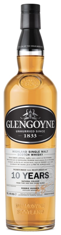 Glengoyne 10 Year Single Malt Scotch Whisky Front Bottle Shot