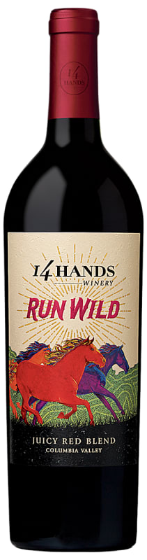 14 Hands Run Wild Juicy Red Blend 2016 Front Bottle Shot