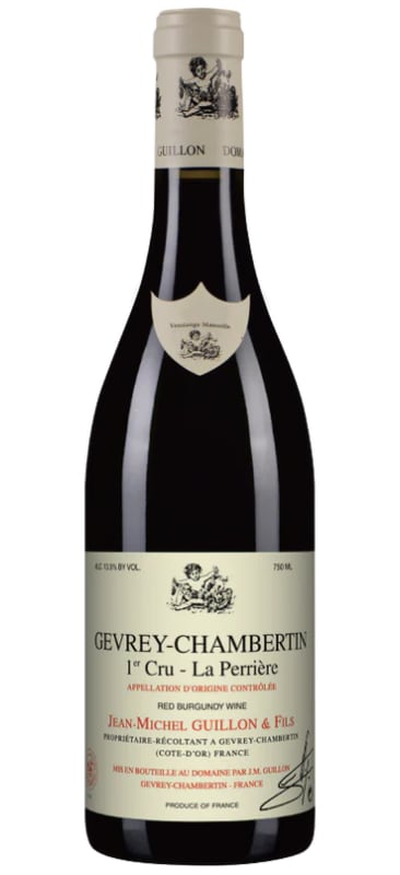 Domaine Guillon Gevrey-Chambertin La Perriere Premier Cru 2018 Front Bottle Shot