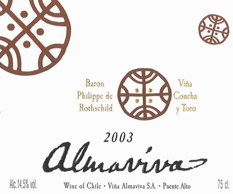 Almaviva Puente Alto Red 2003 Front Label