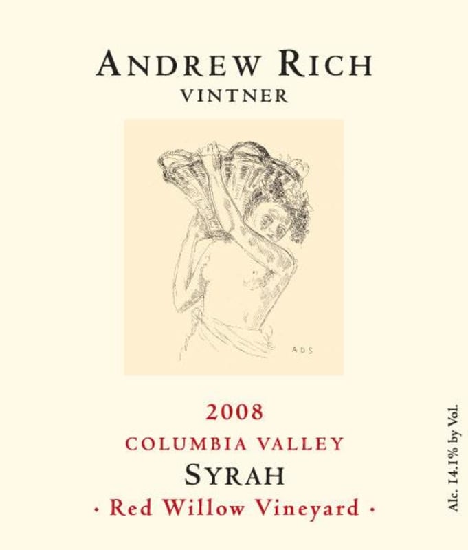 Andrew Rich Red Willow Vineyard Syrah 2008 Front Label