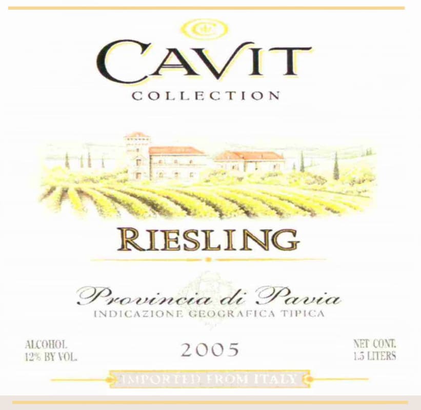 Cavit Provincia di Pavia Riesling 2005 Front Label