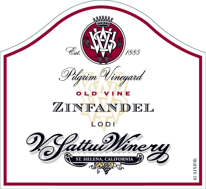 V. Sattui Pilgrim Vineyard Old Vine Zinfandel 2015 Front Label