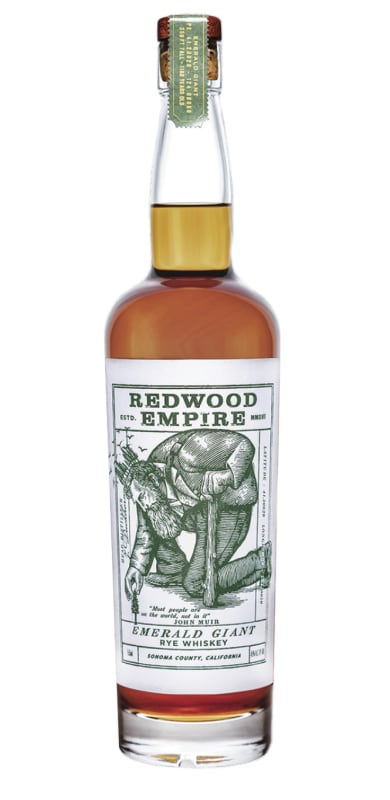 Redwood Empire Emerald Giant American Rye Whiskey Front Bottle Shot
