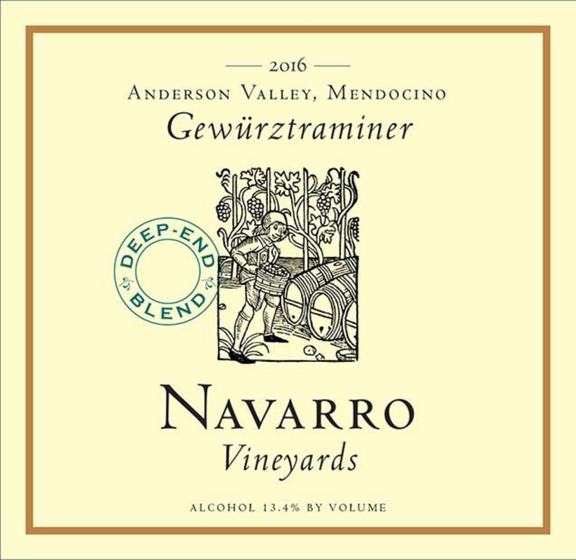 Navarro Anderson Valley Estate Gewurztraminer 2016 Front Label
